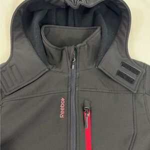 Reebok Black Jacket with Red Zipper Accents Kid’s Small